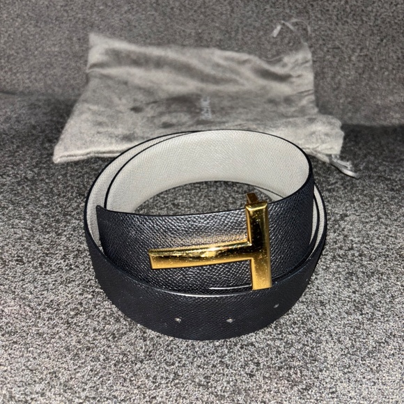 Tom Ford 2 tone reversible logo Belt women’s Size 85 - Picture 2 of 10